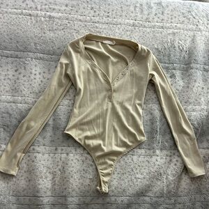 Lush Cream Ribbed Women’s Bodysuit